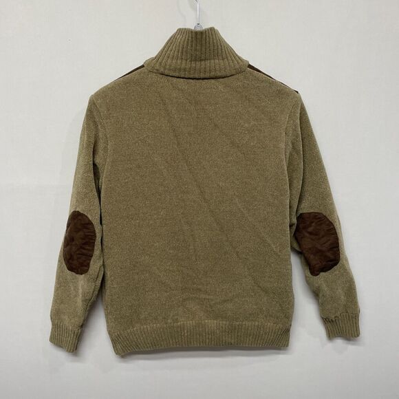 Sak Fifth Avenue Men Full Zip Sweater Jacket Size Medium Elbow Patch M238 -26 - Picture 15 of 16